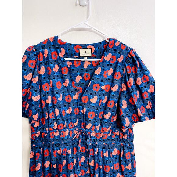 Tuckernuck Retro Floral Mitchell Midi Dress Size XL Boho Hippie Fairy Feminine - Picture 3 of 3